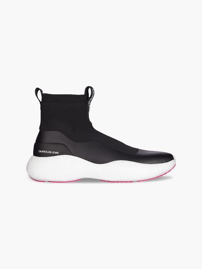 Calvin Klein Cipők HU609344 | Calvin Klein Knit Chunky Női Magas Sportcipő Fekete